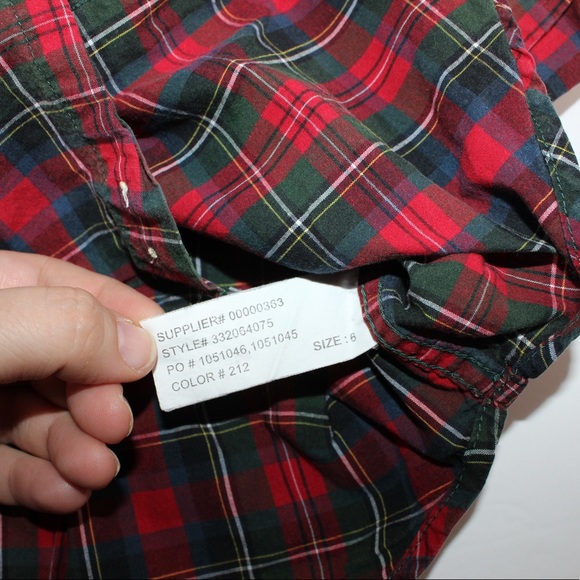 RALPH LAUREN Chaps Boys Red Green Plaid Button 6 - Picture 3 of 6